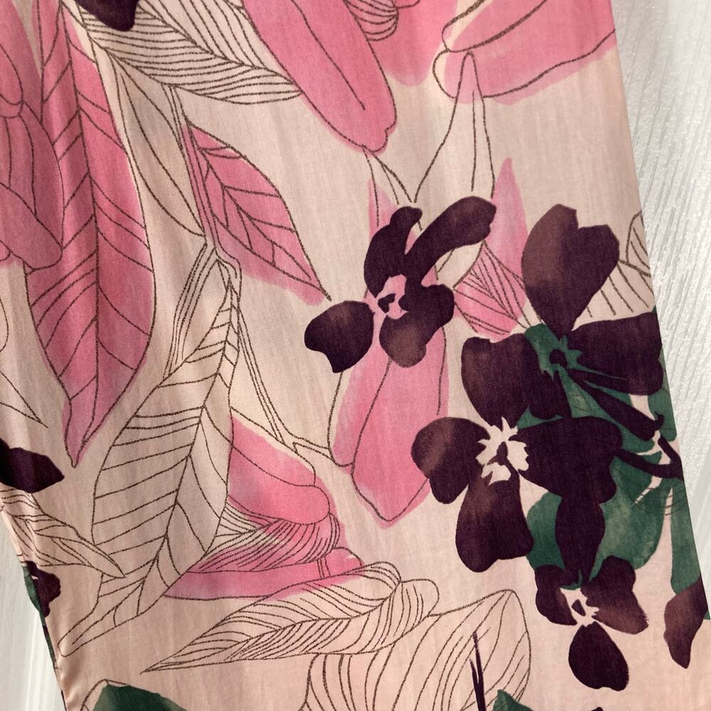 NWT New ALEXIS Pants M Floral Pink Green Super-Wide-Flare Cuffed Palazzo”Dasha” - Picture 8 of 15